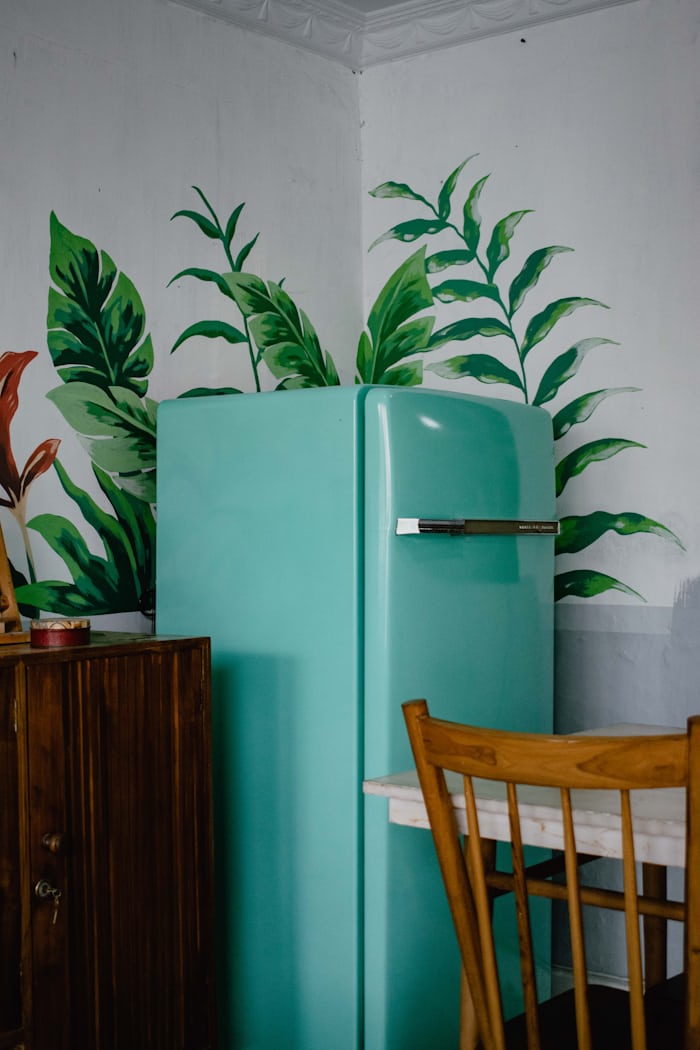 Refrigerator interior in an Atlanta kitchen showing a not-cooling diagnostic check